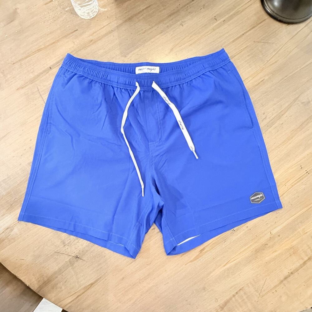 Maamgic Men’s Trunks Size XL Royal Quick Dry Mesh Lined Drawstring Swim Shorts